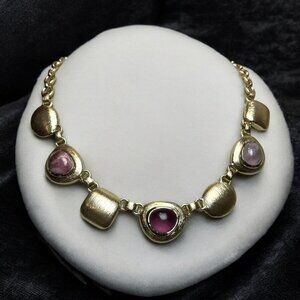 Cole Haan Gripoix Style Semi Precious Cabochon Station Chunky Necklace NWT $178